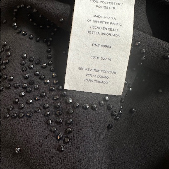 R&M RICHARDS Dress Jacket Party Black Chiffon Sparkly Beaded NWT Sz 16W - Picture 8 of 12